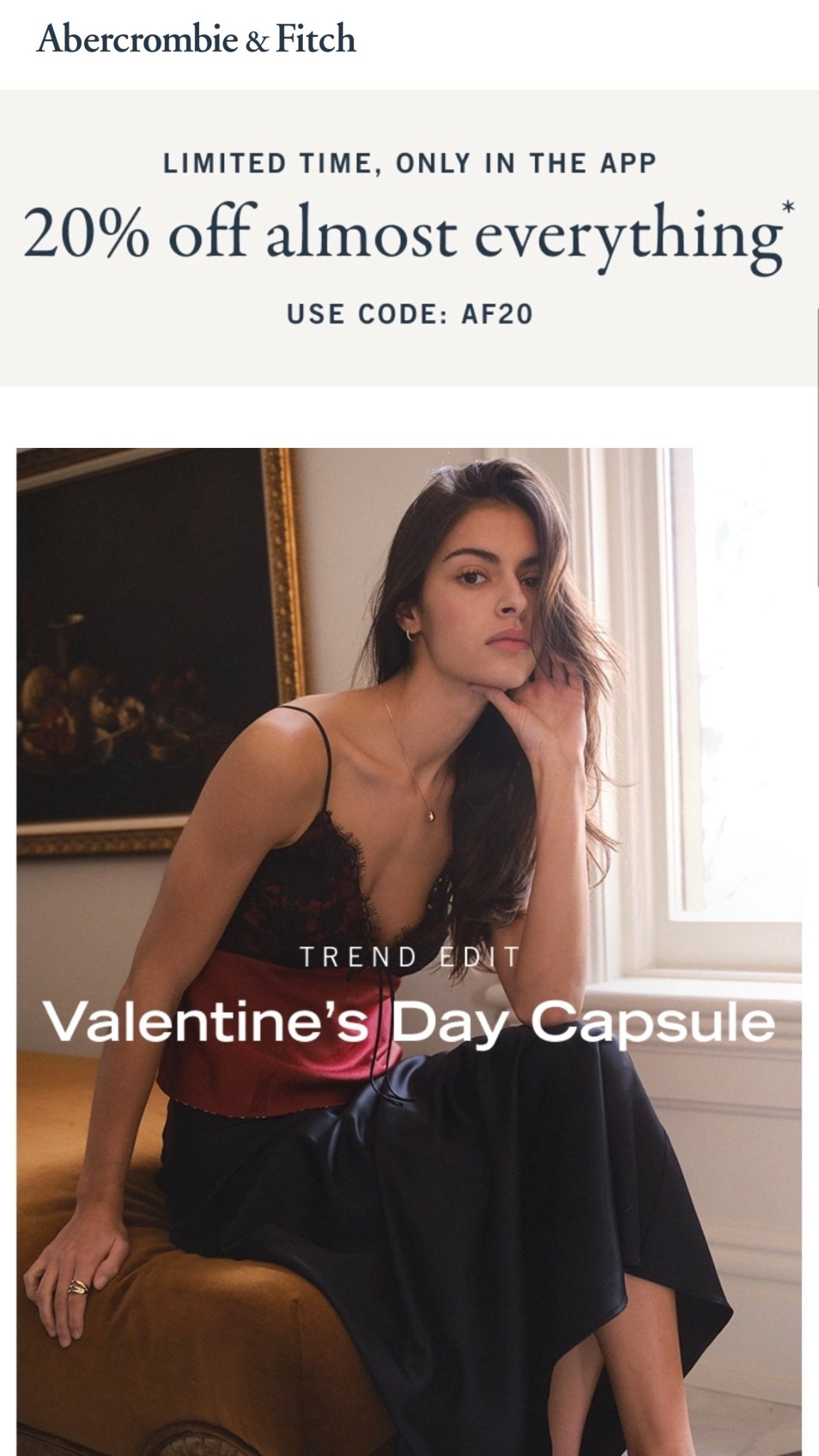 Abercrombie & Fitch 

20% off w/Code: AF20

* exclusions apply *



Trending // ootd // winter fit // outfit inspo // sweatpants // sweatshirt // hoodies // zip up hoodie // trench coat // trench jacket // cropped // wide leg // comfy cozy cute casual chic // my life Christine vinci 


#LTKValentine #LTKdayinmylife #LTKootd