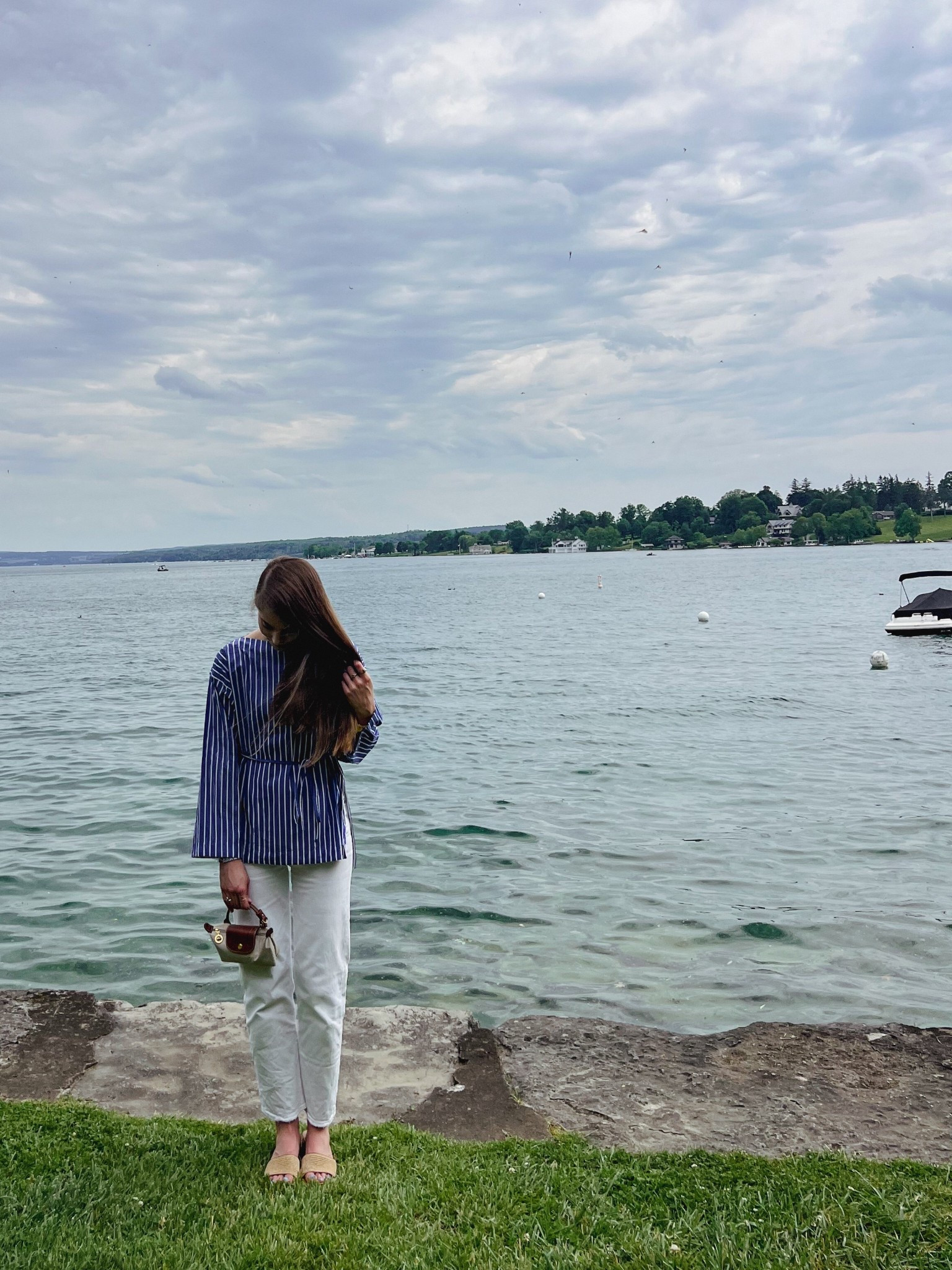 Coastal outfit, Jcrew, summer outfit, coastal grandmother, pinstripe, raffia, longchamp, preppy, preppy style

#LTKShoeCrush #LTKItBag #LTKStyleTip