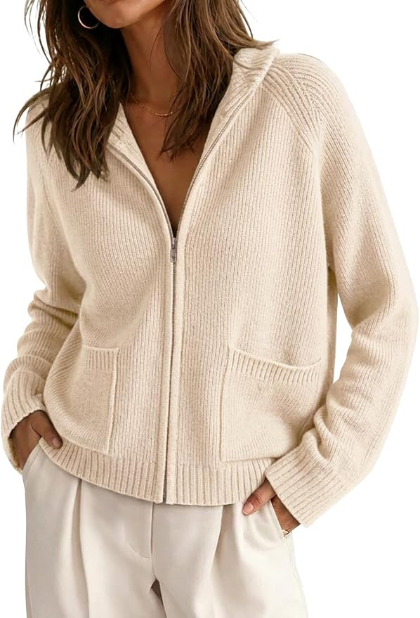 Cicy Bell Womens Zip Up Cardigans Long Sleeve Chunky Knit Fall Sweater Coat | Open Front, Warm Wi... | Amazon (US)