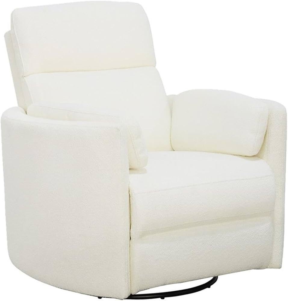 Pemberly Row Fabric Power Swivel Glider Recliner in Revel Oyster/White | Amazon (US)