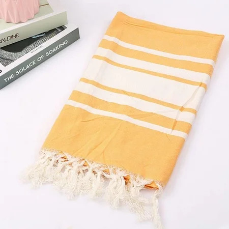 Cotton Beach Towel with Tassels Absorbent Soft Yoga Mat for Beach Travel Wearable Comfortable Yoga M | Walmart (US)