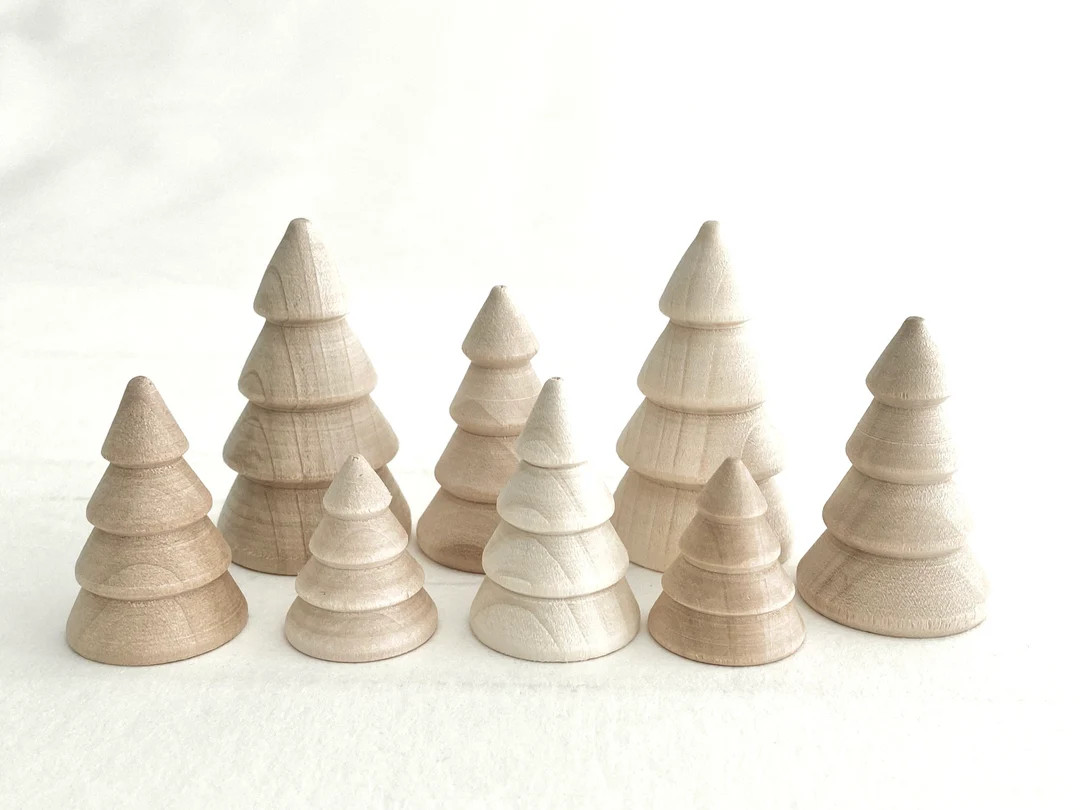 8 arbres à bois moyen, arbres en bois, naturel, sapins, ensemble de bricolage, pack d’artisana... | Etsy (FR)