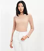Lace Long Sleeve Crew Neck Tee | LOFT