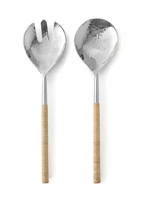 Crown & Ivy™ Rattan Salad Servers - Set of 2 | Belk