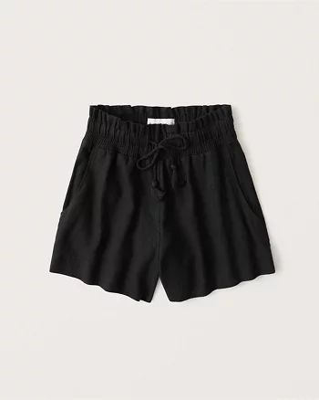 Women's Linen-Blend Tassel Shorts | Women's Bottoms | Abercrombie.com | Abercrombie & Fitch (US)