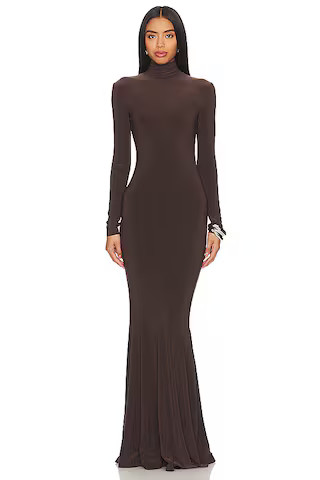 Norma Kamali x REVOLVE Fishtail Gown in Chocolate from Revolve.com | Revolve Clothing (Global)