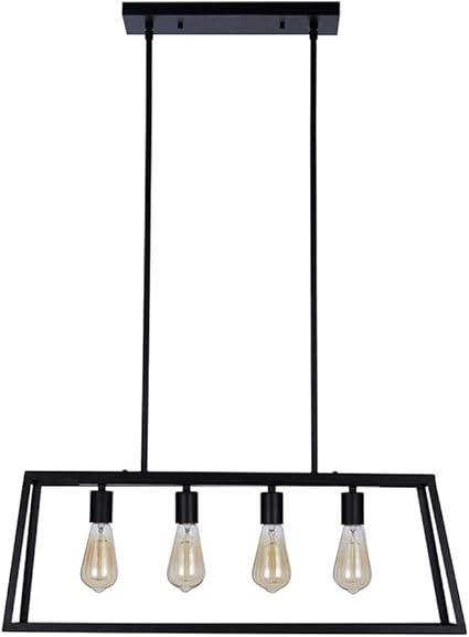 Amazon Brand – Stone & Beam Industrial Open Rectangle Frame Chandelier Pendant Light, LED Bulbs... | Amazon (US)