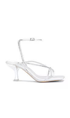 Jeffrey Campbell Fluxx Heels in White Satin Small Clear from Revolve.com | Revolve Clothing (Global)