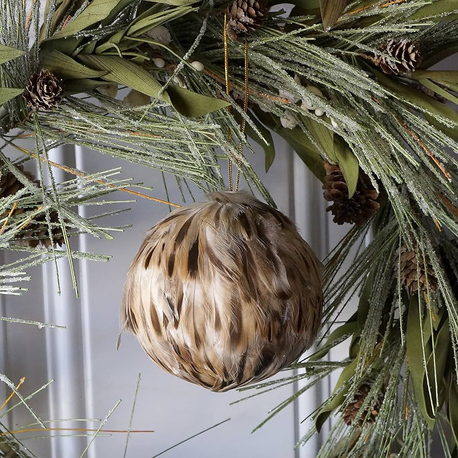 Large Duck Feather Christmas Ornament - Xmas Balls Decorations Fall Decor | Amazon (US)