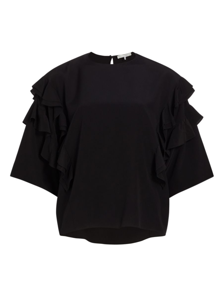 Silk Ruffled-Sleeve Blouse | Saks Fifth Avenue