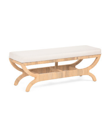 50x19x15 Azura Rattan Bench With Cushion | TJ Maxx