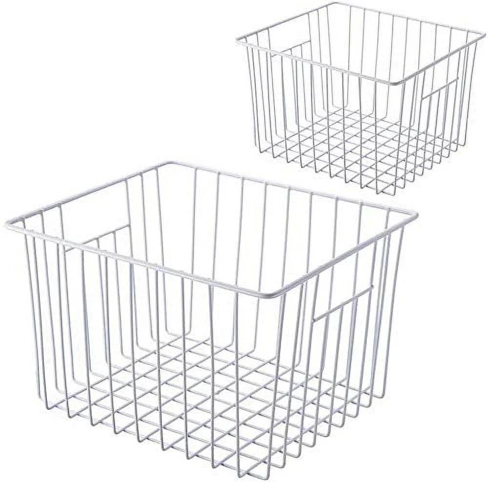 SANNO Deep Refrigerator Freezer Baskets, Large Household Wire Storage Basket Bins Organizer with ... | Walmart (US)