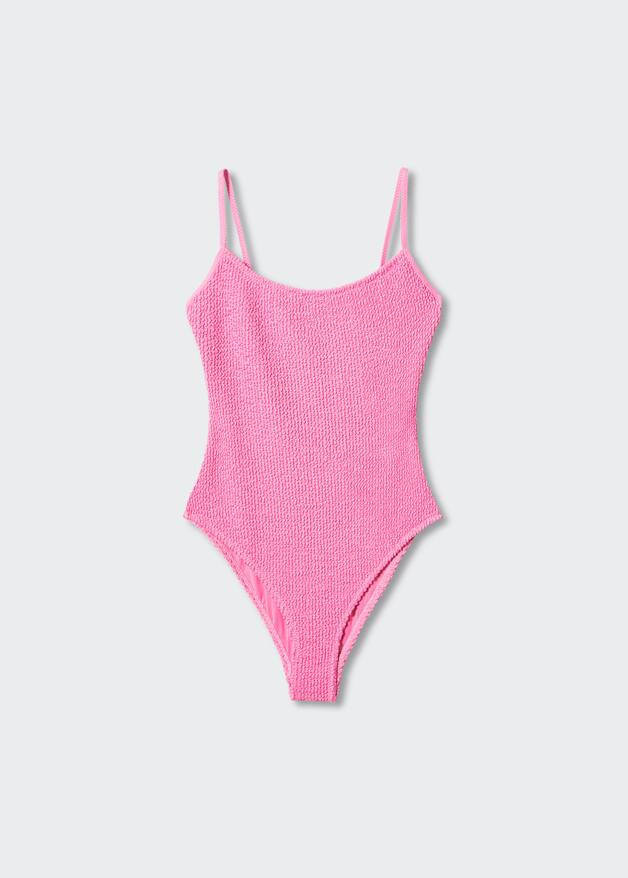 Wrap-back textured swimsuit | MANGO (US)