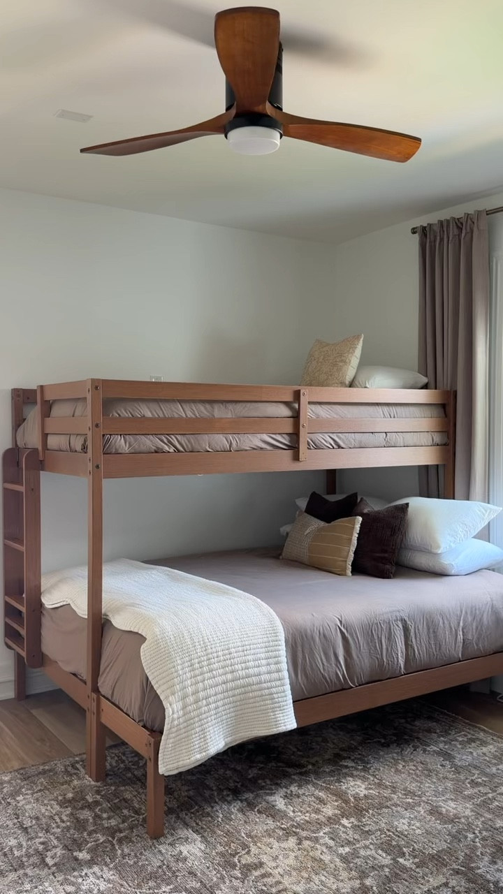 We found the perfect wooden bunk bed for one of our Airbnb rooms - keeping every room modern & neutral has not been hard with all the options Amazon provides for bunk beds - this was our favorite find!

#Amazonhome
#Airbnbhome
