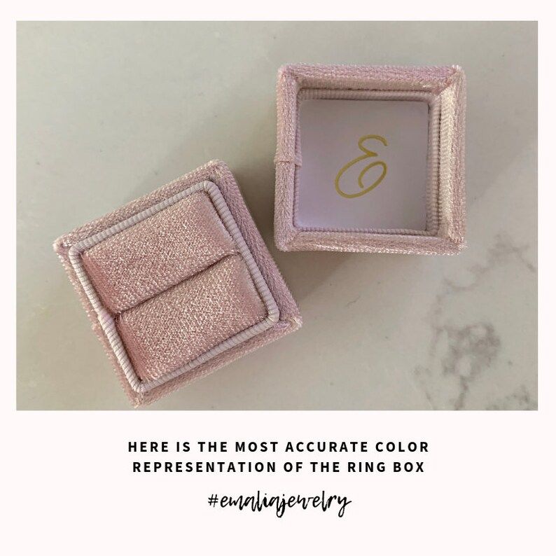 Velvet Ring Box  Square Blush Pink Perfect for Engagement | Etsy | Etsy (US)