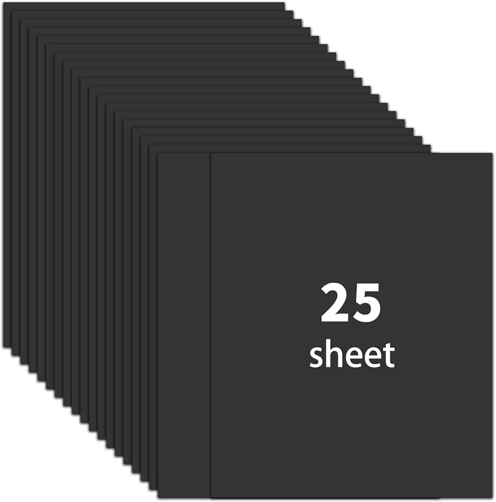 Black 8.5'' x 11''Cardstock Paper,250gsm/92bl Thick Paper-25sheet Premium Black Construction Pape... | Amazon (US)