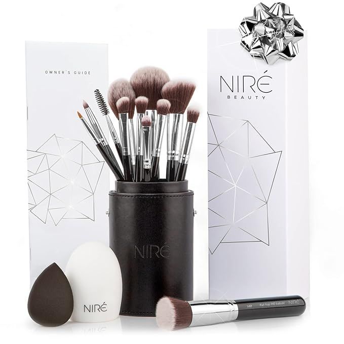 Niré Beauty 15piece Award Winning Professional Makeup Brush Set: Vegan Makeup Brushes with Case,... | Amazon (US)