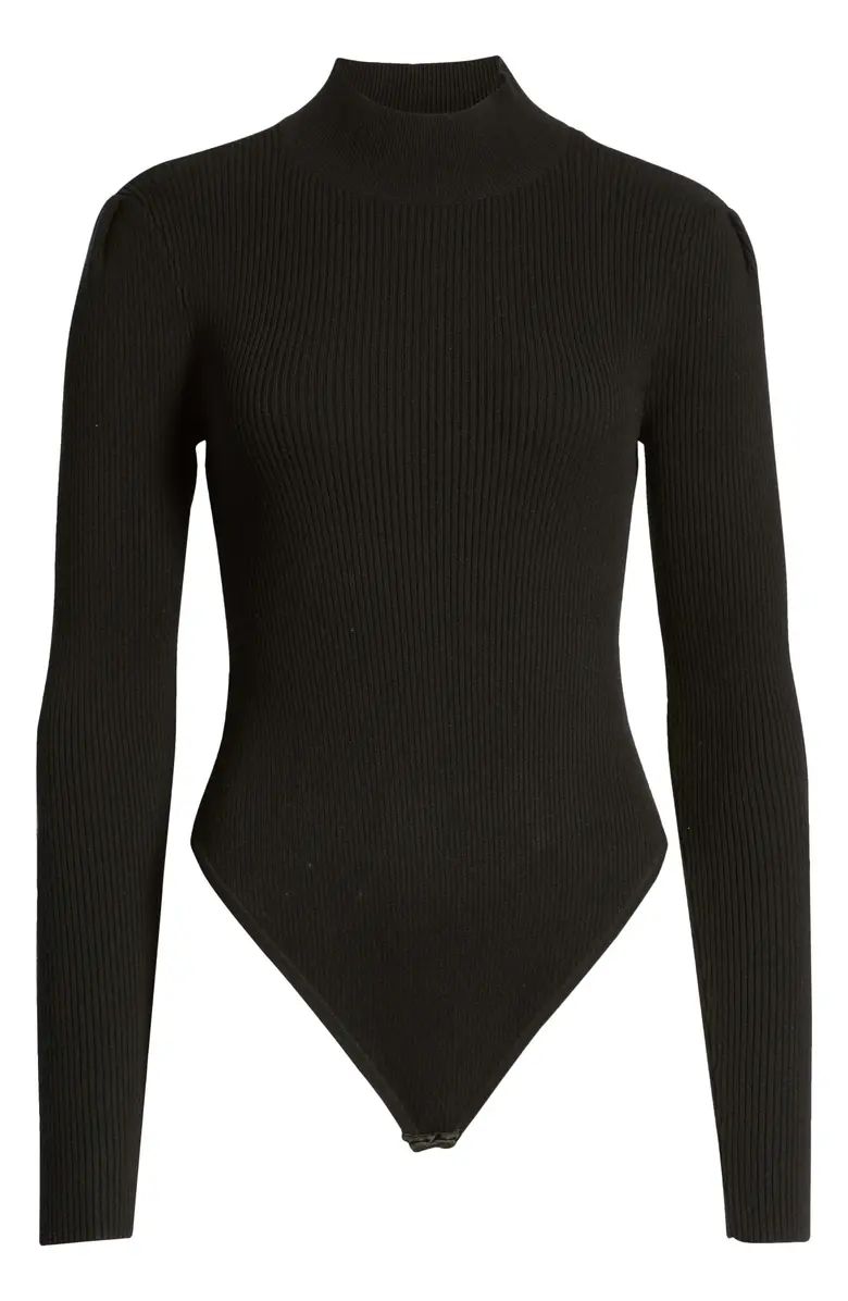 Open Edit Open Back Mock Neck Sweater Bodysuit | Nordstrom | Nordstrom