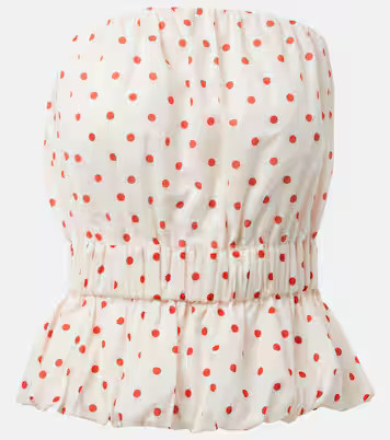 Aurelia polka-dot linen top | Mytheresa (UK)