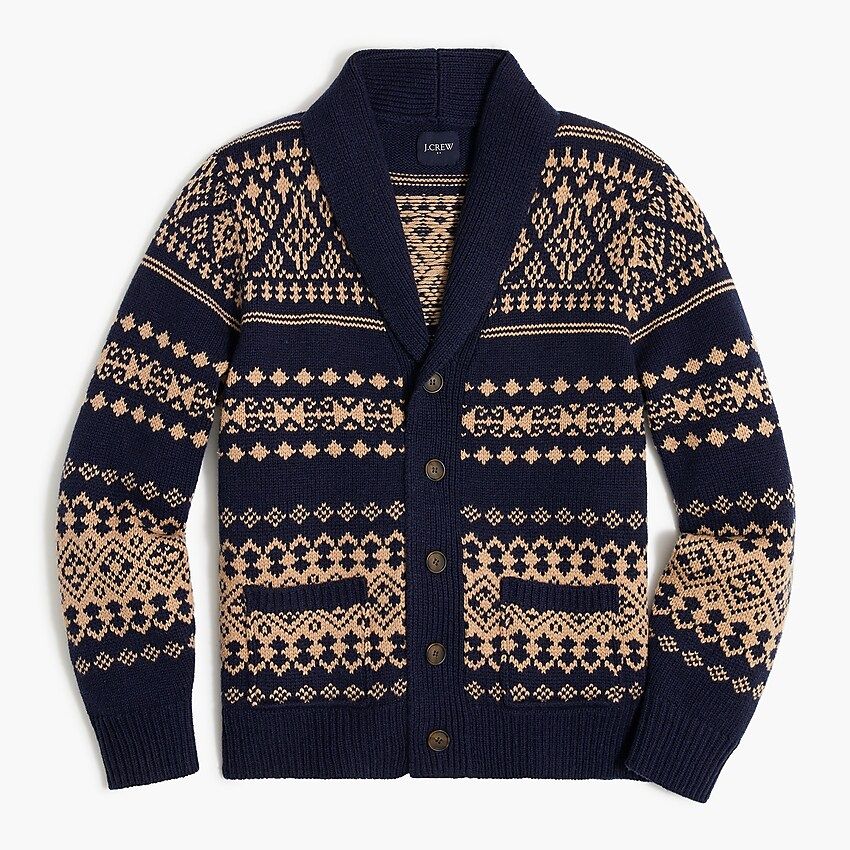 Fair Isle shawl cardigan sweater | J.Crew Factory