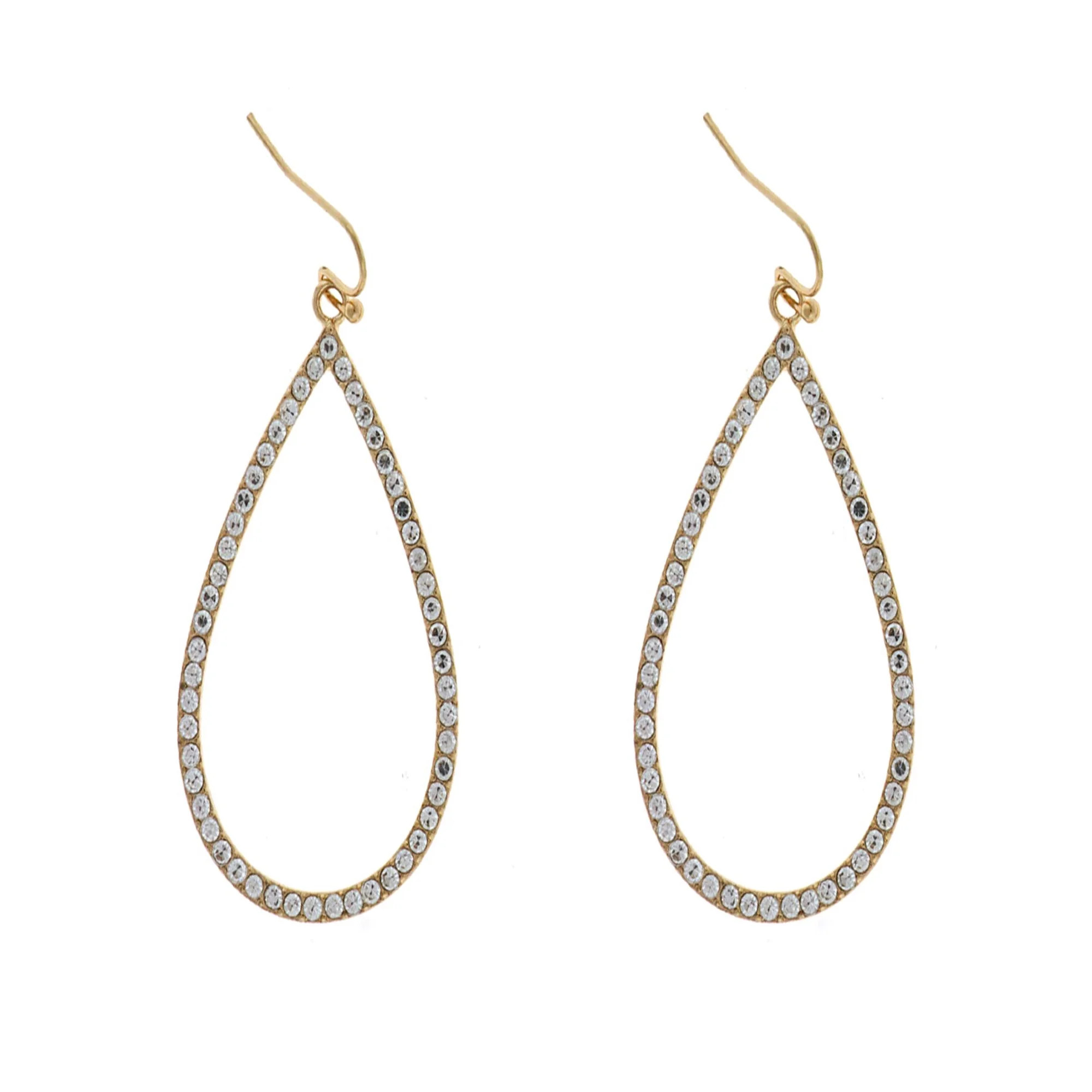 Time and Tru Woman's Stone Drop Earring, Gold | Walmart (US)