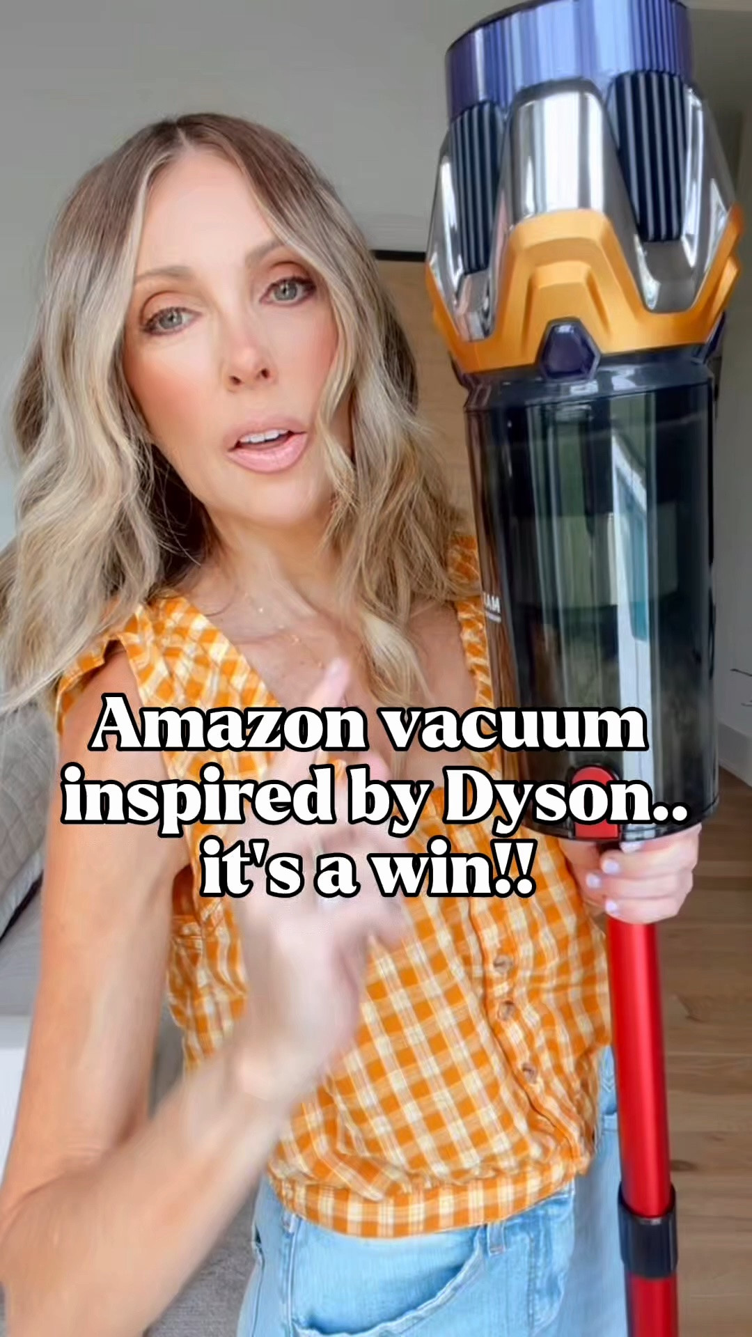 Absolutely get this vacuum if you’re in need of a new one! It has the sleek look and powerful suction of a Dyson without the Dyson price tag. It’s lightweight, easy to maneuver and picks up everything—from everyday crumbs to pet hair. Such an incredible Amazon find for the price!