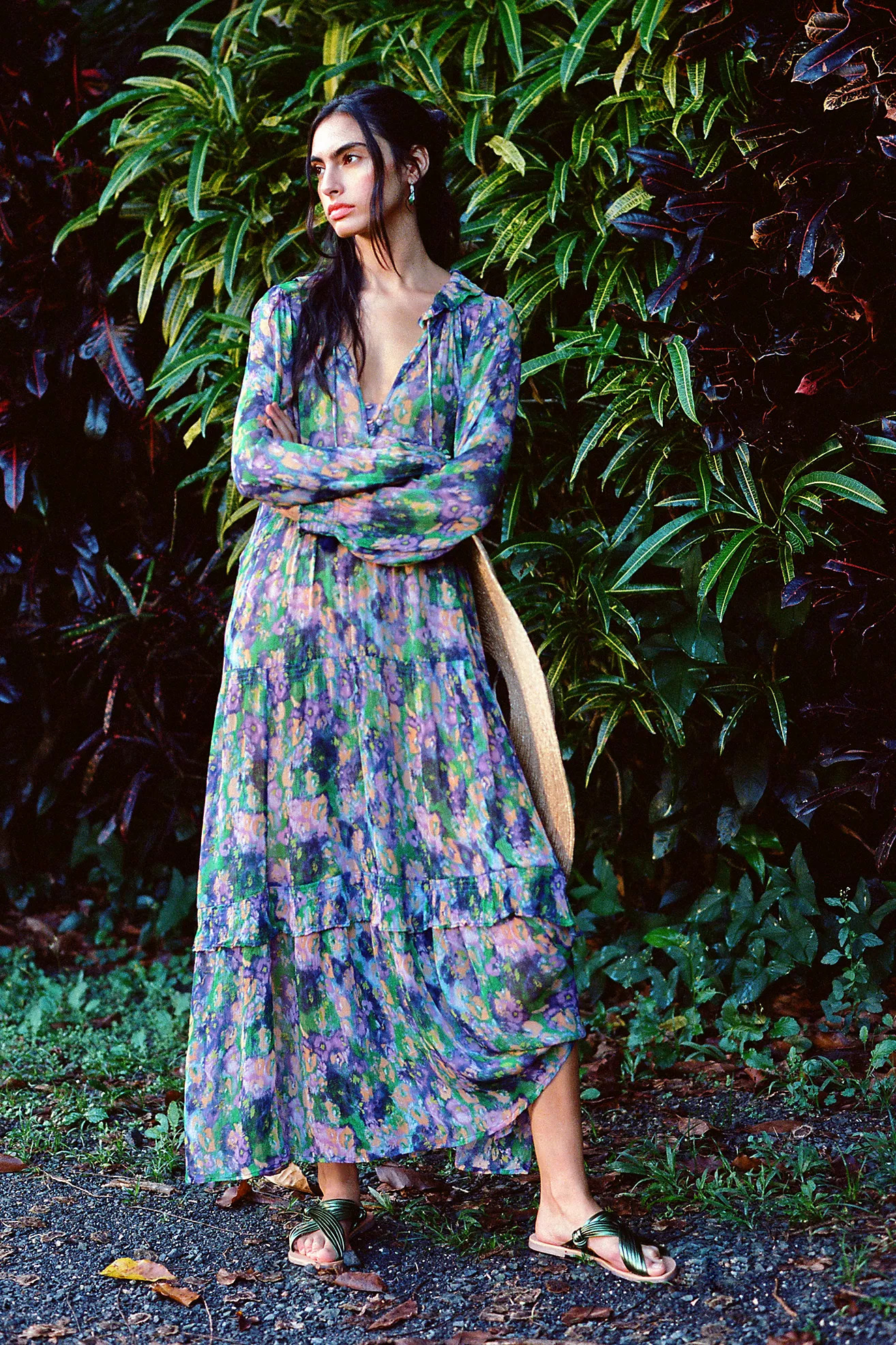The Marais Printed Chiffon Maxi Dress | Anthropologie (US)