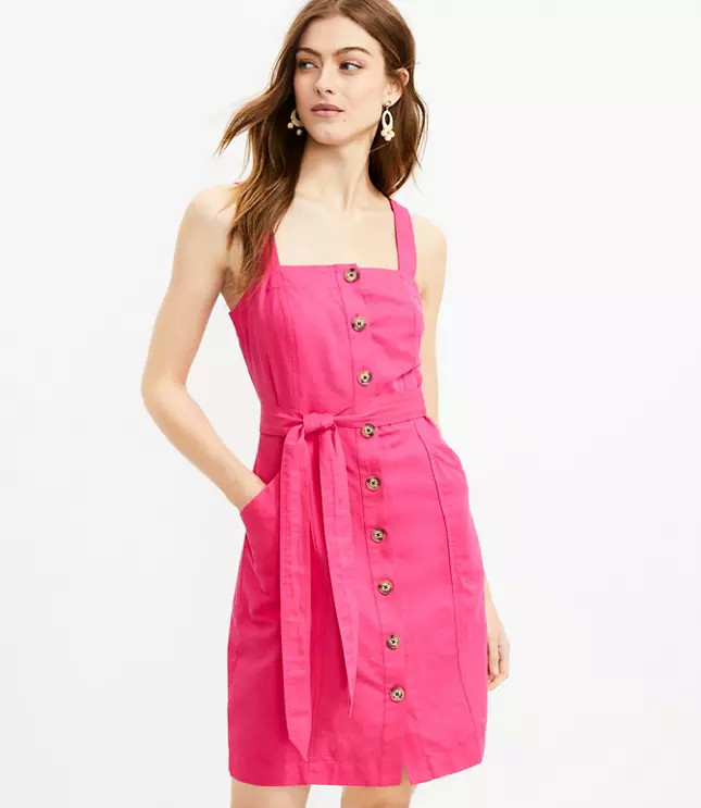 Strappy Button Pocket Dress | LOFT