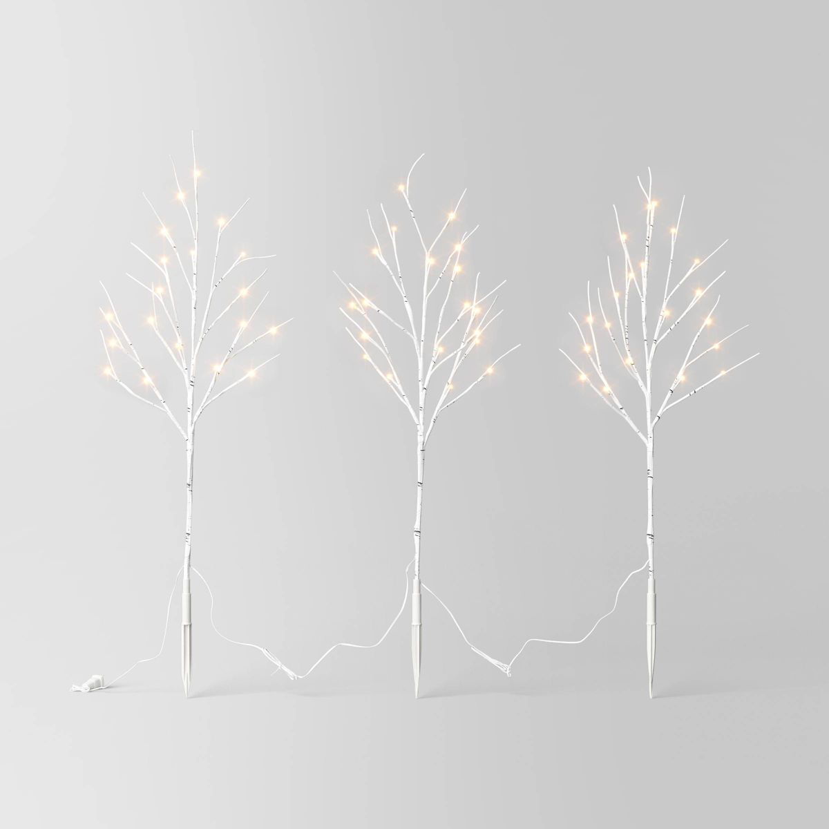 3pc LED Faux Birch Twig Christmas Novelty Sculpture Light Warm White - Wondershop™ | Target