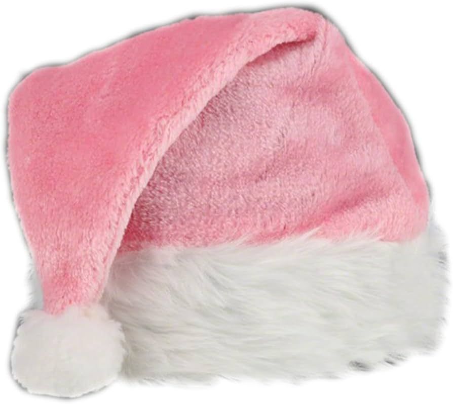 blinkee Pink Stylish Fluffy Fur Santa Christmas Plush Hat | Amazon (US)