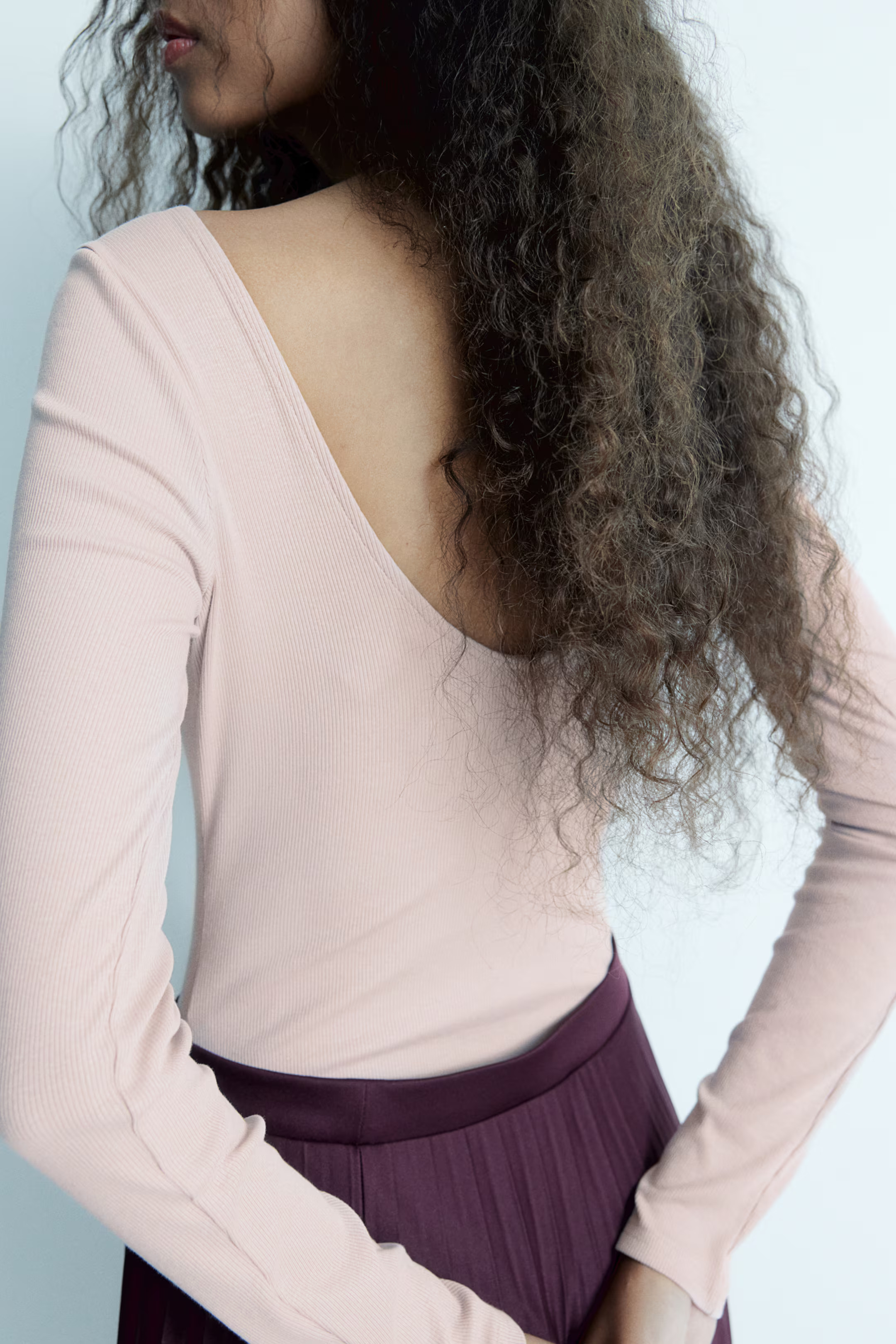 Ribbed Scoop-Back Bodysuit - Dark gray - Ladies | H&M US | H&M (US + CA)