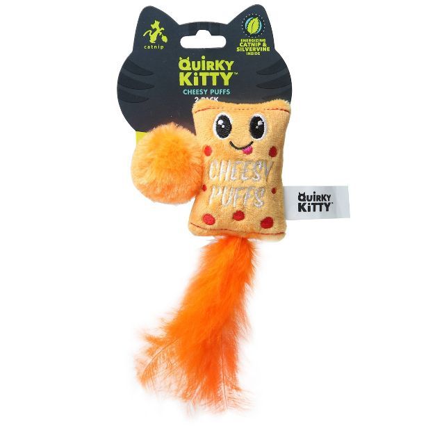 Quirky Kitty Cheesy Puffs Cat Toy - Orange - 2pk | Target