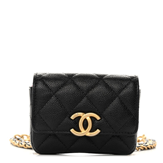 Caviar Quilted Chain Belt Bag Black | FASHIONPHILE (US)