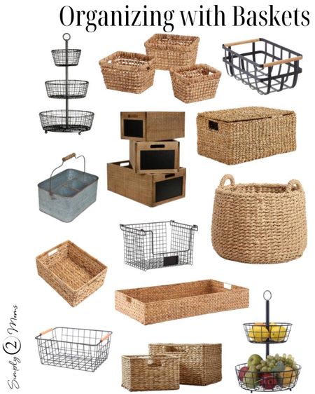 Baskets are an easy and affordable way to organize your home. Used in any room for storing items that you want out of site but accessible. Wicker, metal, wire and wood baskets. Tiered trays and bins in all shapes in sizes. #organizedhome #basketorganization #decoratingwithbaskets

#LTKunder50 #LTKhome #LTKunder100