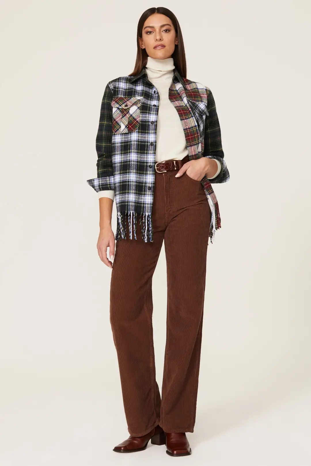 Fringed Plaid Shirt | Rent the Runway