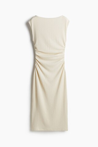 H & M - Draped bodycon dress - Beige | H&M (UK, MY, IN, SG, PH, TW, HK)