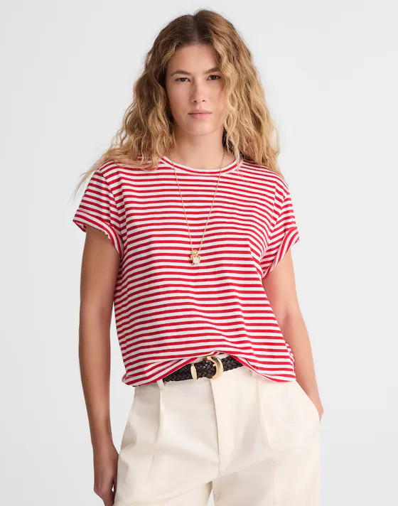 Slub Boxy-Crop Tee | Madewell