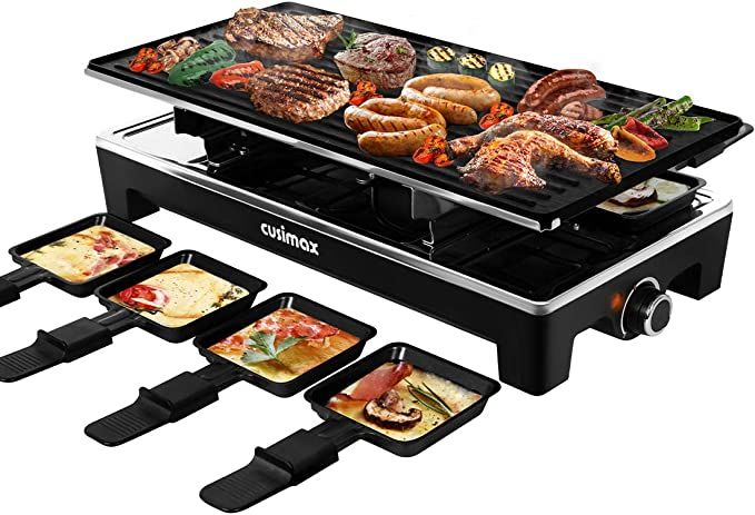 CUSIMAX Raclette Grill Electric Grill Table Portable 2 in 1 Korean BBQ Grill Indoor & Cheese Racl... | Amazon (US)