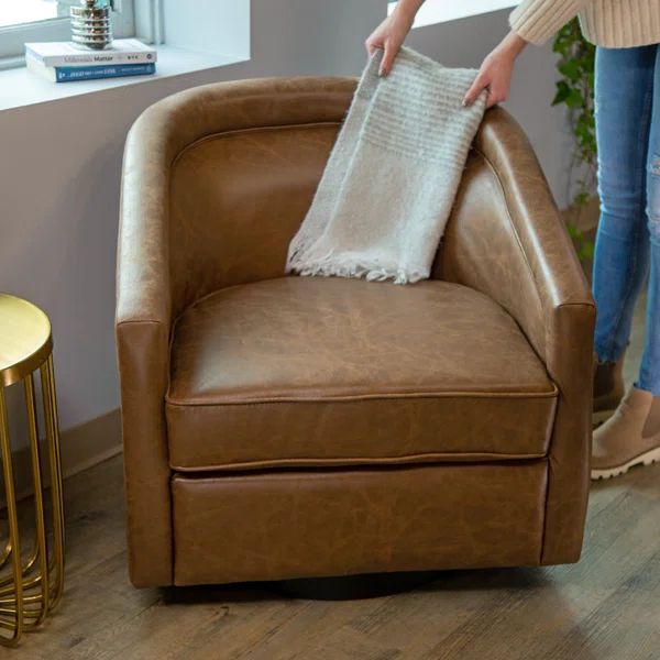 Kiersten Upholstered Swivel Barrel Chair | Wayfair North America