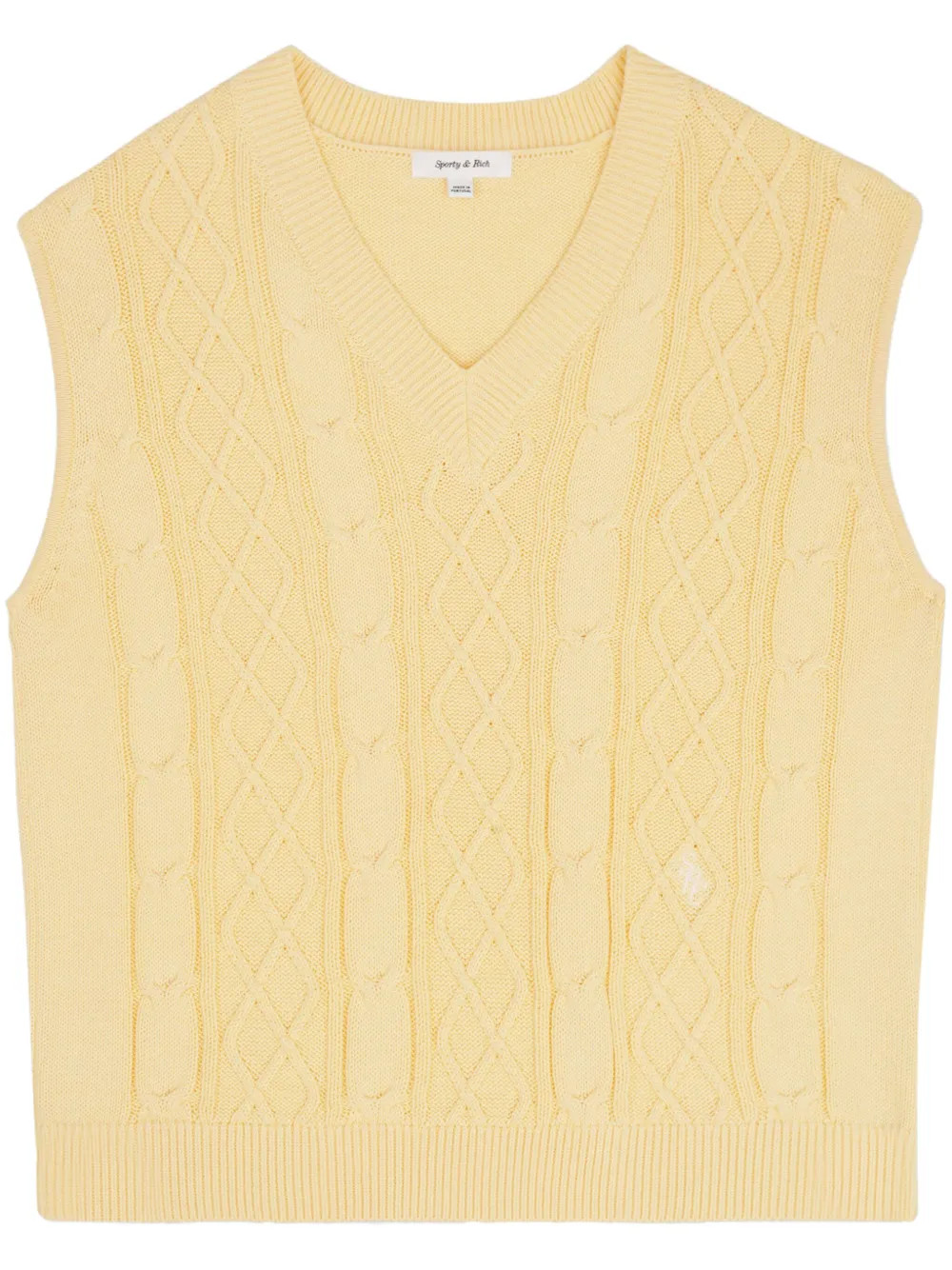 Sporty & Rich SRC cable-knit Vest | Yellow | FARFETCH | Farfetch Global
