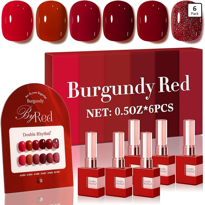 Double Rhythm 6 Pcs 15 ML Gel Polish Set Same Color Same Bottle Soak Off Gel Polish Kit Nail Art ... | Amazon (US)