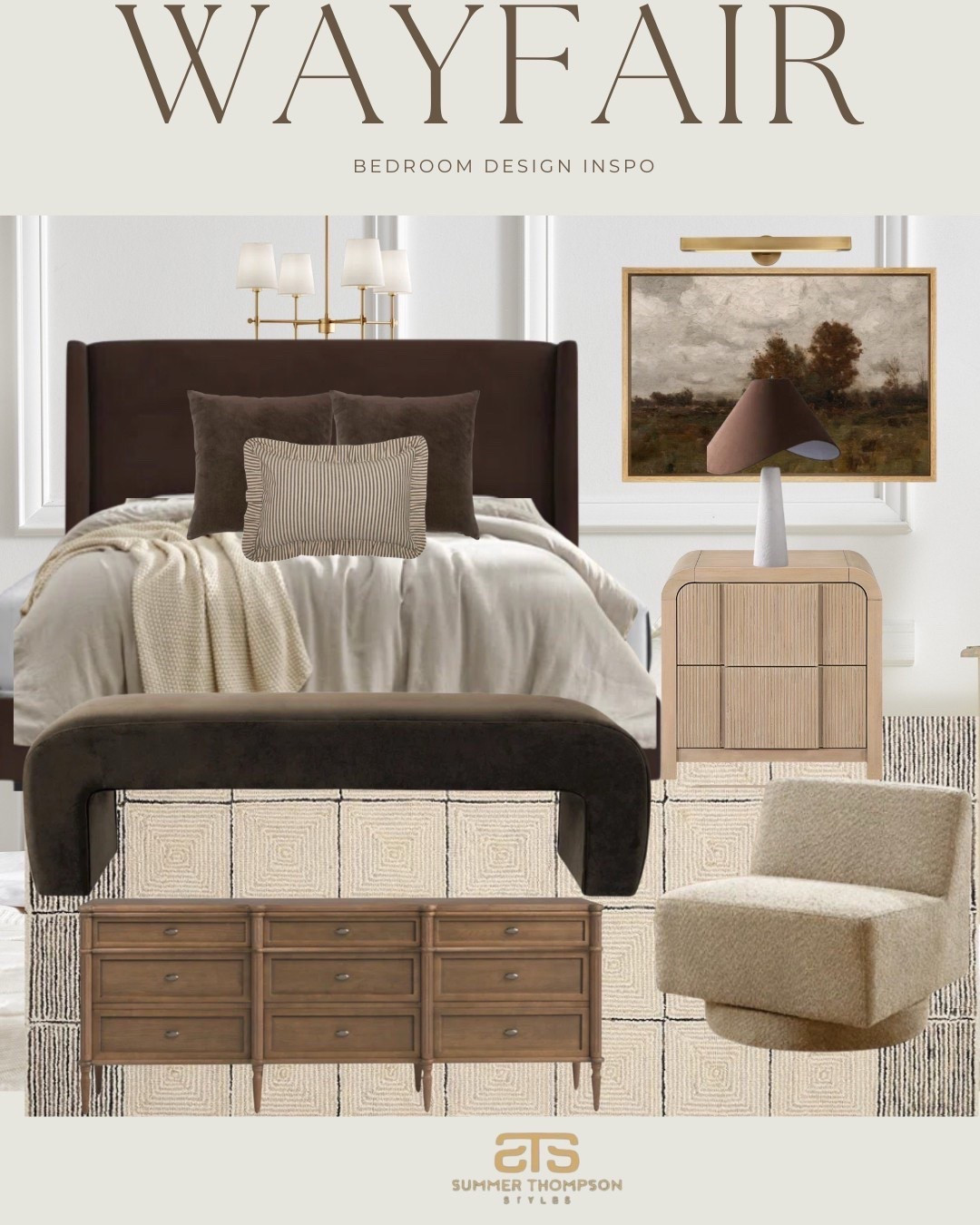 Warm, moody, and timeless ✨ This Wayfair bedroom design is giving all the cozy vibes. Shop these dreamy pieces to create a space you’ll never want to leave! 

#WayfairFinds #BedroomInspo
#WayfairHome #BedroomDesign #CozyBedroom #MoodyInteriors #ModernTraditional #NeutralDecor #HomeDecorLover #WayfairStyle #DreamySpaces #InteriorInspo

#LTKStyleTip #LTKU #LTKHome