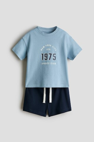 H & M - 2-piece cotton jersey set - Blue | H&M (US + CA)