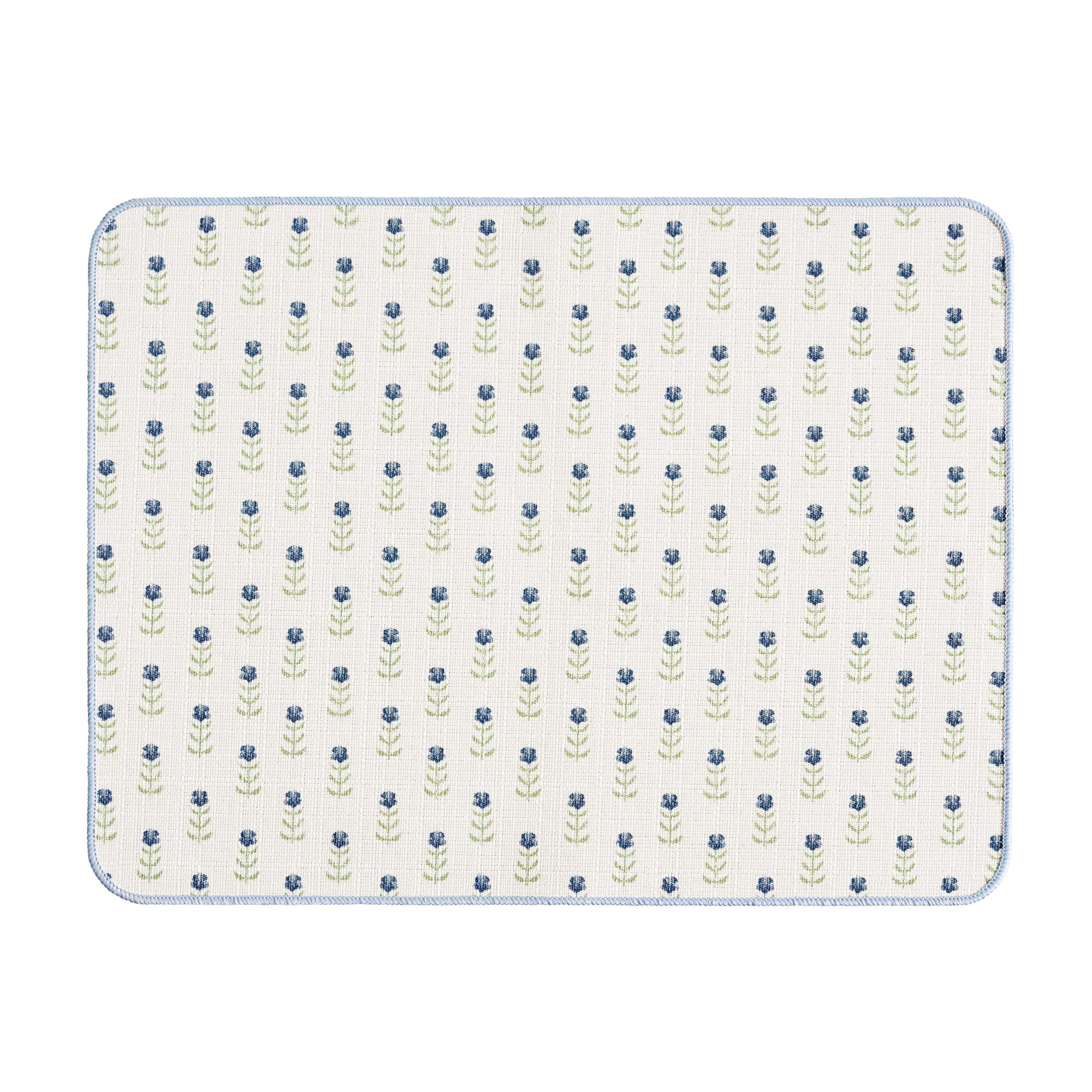 Beautiful Ditsy Botanical Printed Dish Drying Mat by Drew Barrymore, Green, 18"x24" | Walmart (US)