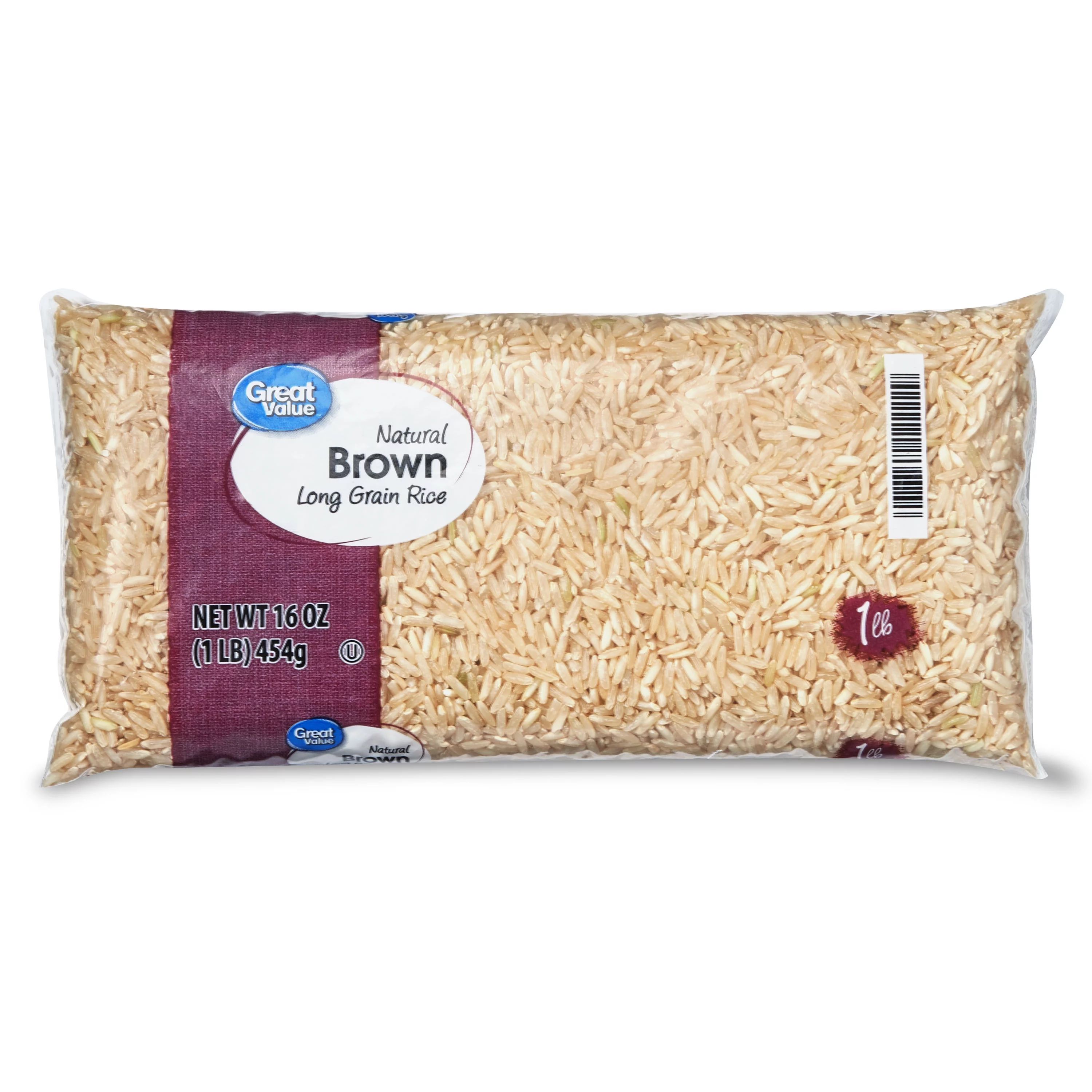 Great Value Brown Rice, Whole grain, 16 oz - Walmart.com | Walmart (US)