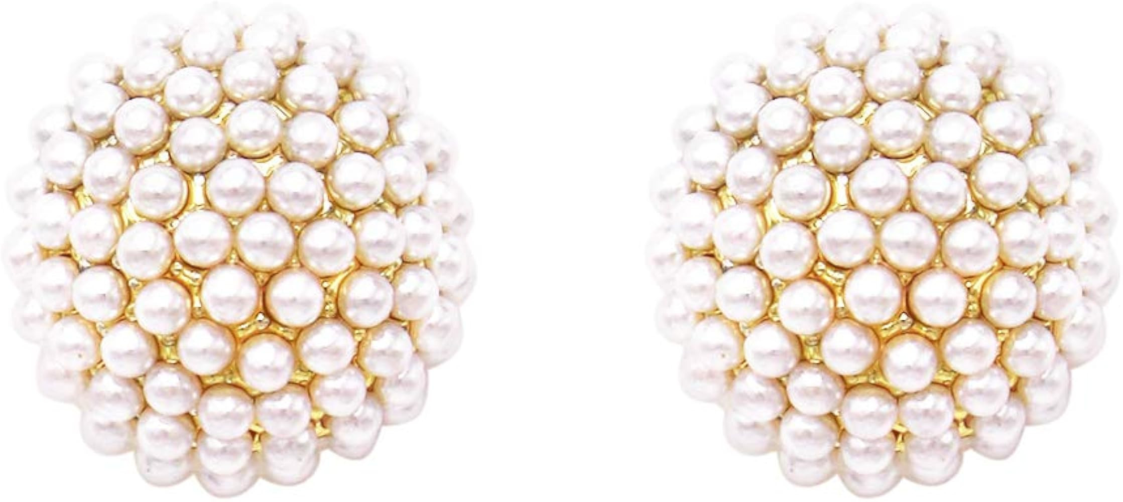 Rosemarie & Jubalee Women's Timeless Classic Simulated Pave Pearl Cluster Hypoallergenic Stud Ear... | Amazon (US)