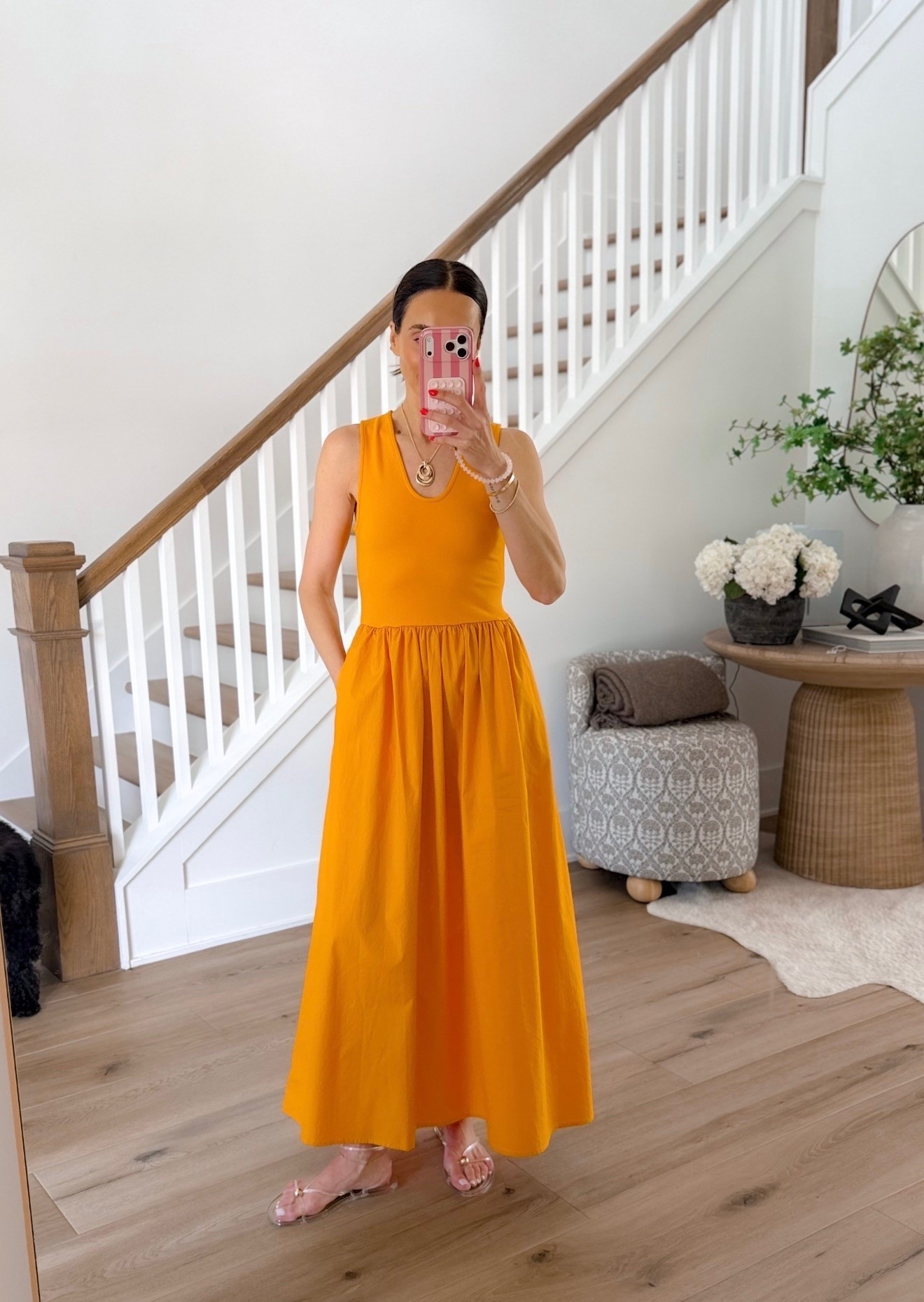 This maxi dress is such a standout for summer. The vibrant color, flattering fit, and hidden pockets make it one of those throw on and instantly feel put together pieces. Perfect for vacations, brunch, or any sunny day plans.

Maxi dress, Summer dress, Vacation outfit, Colorful dress, Resort wear, Sleeveless dress, Everyday style, Bright orange dress, Vacation style, Summer fashion, annabrstyle

#LTKootd #LTKSeasonal #LTKTravel