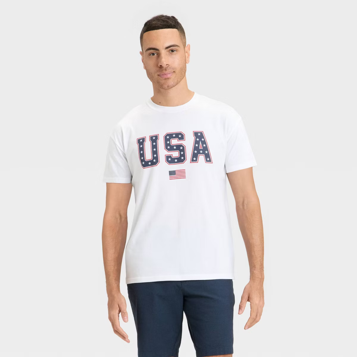 Men's USA Flag T-Shirt - Goodfellow & Co™ White L | Target
