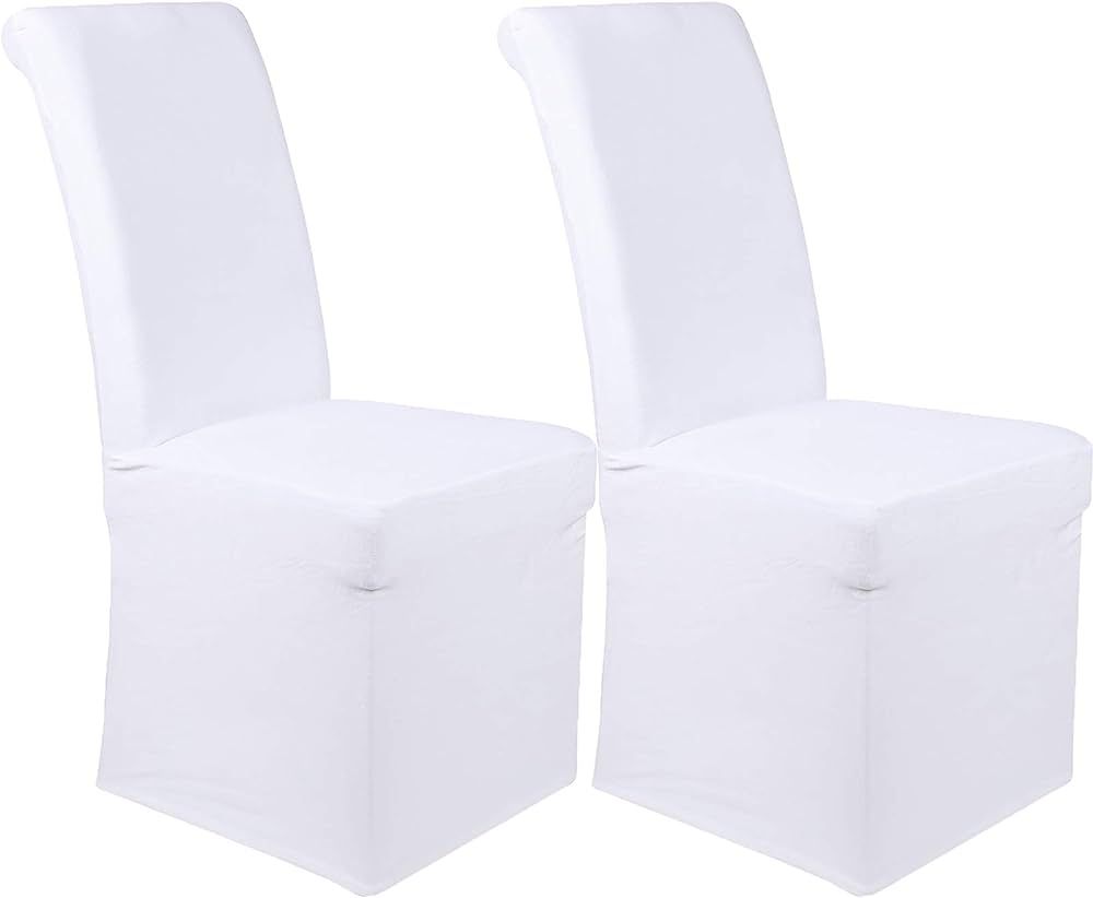 Colorxy Velvet Stretch Chair Covers for Dining Room, Soft Removable Long Solid Dining Chair Slipc... | Amazon (US)