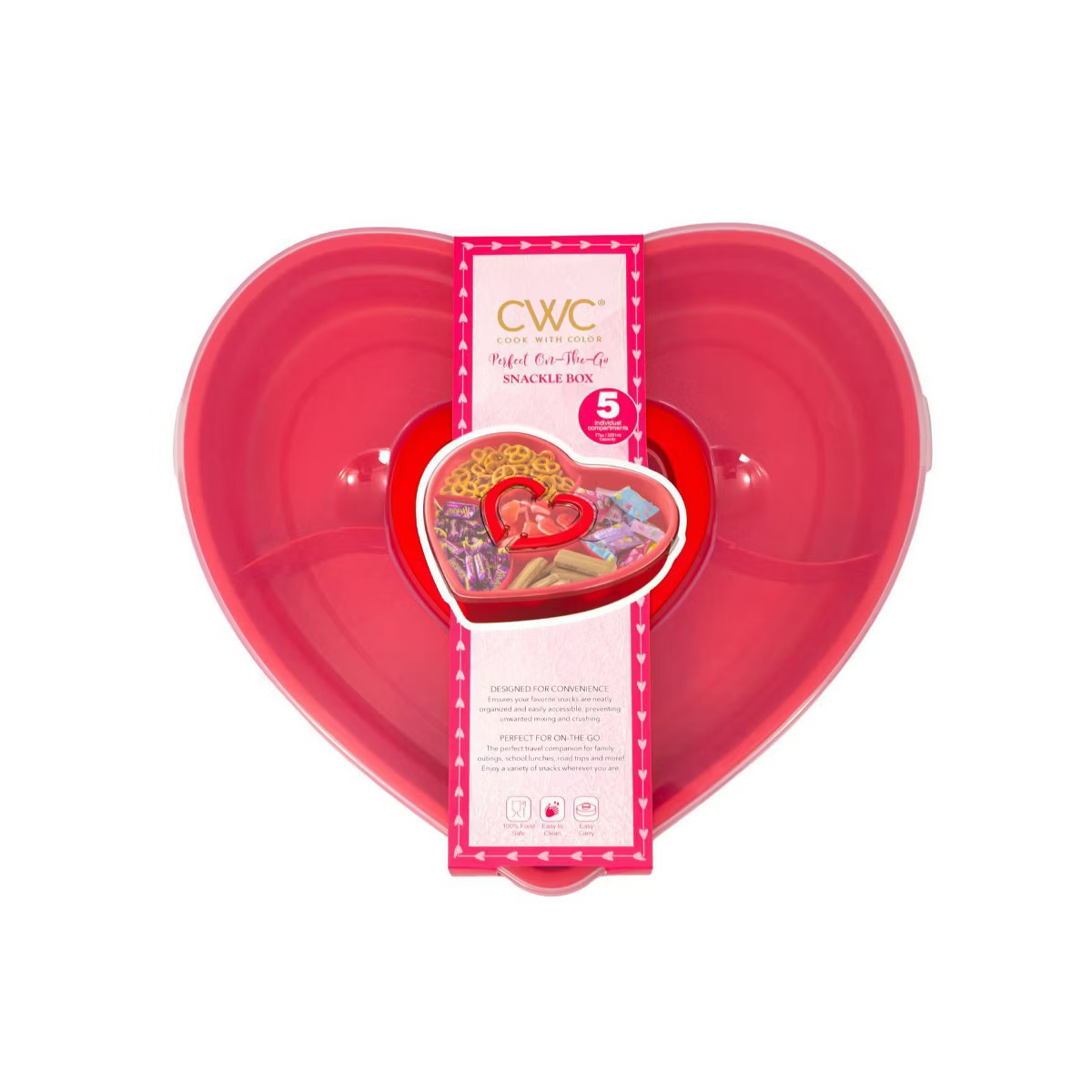 Cook With Color Valentine Heart-Shaped Snacklebox | Target